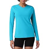 Pioneer Camp Women's UV Sun Protection SPF Shirt V Neck UPF 50+ Long Sleeve Workout Tops Quick Dry Rash Guard Hiking Running