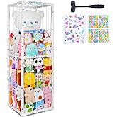 FIOBEE Stuffed Animals Storage Zoo Thicken PVC Tube Storage Organizer with Elastic Band Large Stuffed Animals Holder for Bedroom Living Room Furniture Plush Storage, White