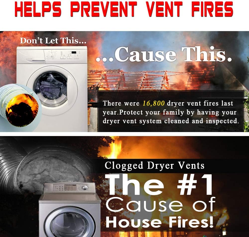 PetOde Dryer Vent Cleaner Kit Dryer Vent Vacuum Attachment Lint Remover Power Washer and Dryer Vent Vacuum Hose -