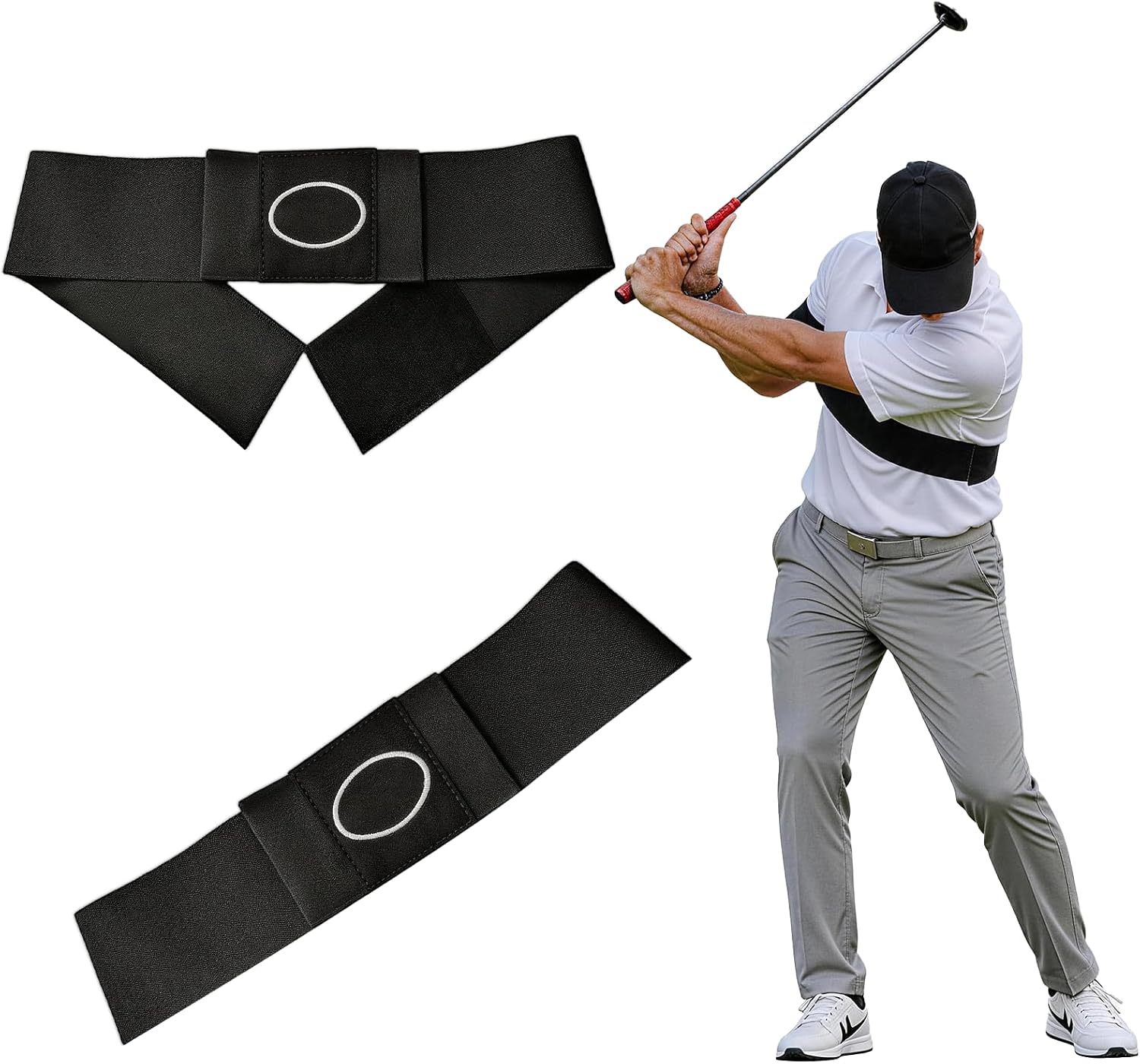 Slider Golf Training Aid, Swing Correcting Adjustable Arm Band, Innovative Arm Connection Aid, for Swing Correcting Improve Swing Stability, Professional Motion Correction Belt Unisex
