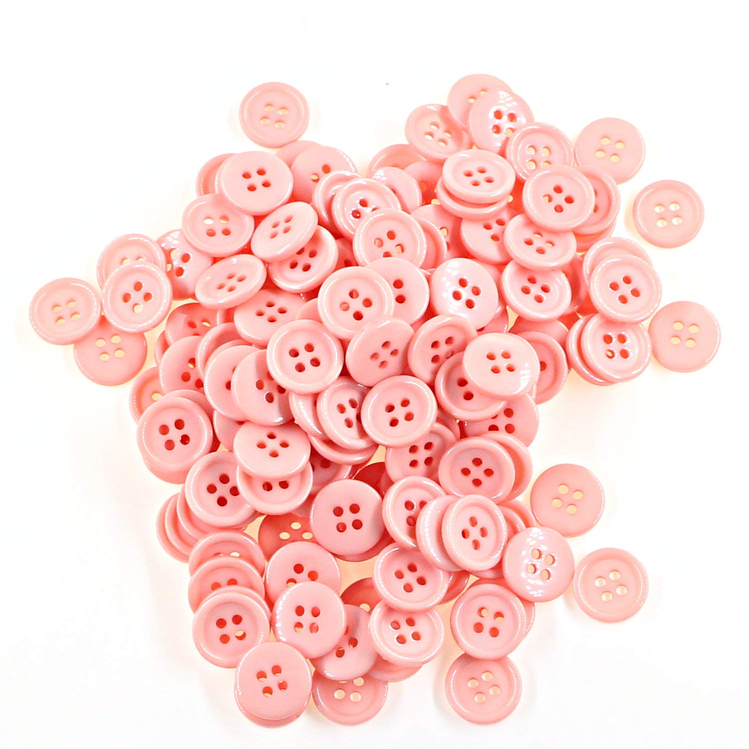 0.5"(12.5mm) Flatback Resin Pink Buttons for Sewing, DIY Craft Pack of 400 Pcs Leekayer