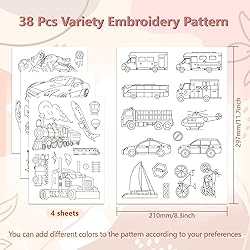 Peacoblue Water Soluble Embroidery Patterns for