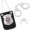 Spooktacular Creations Kids Police Pretend Play Toy Set, Costume Accessories with Swat Badge, Handcuff and Keys for Detective Dress Up, Role-play, Stocking, Birthday Party Favor Supplies
