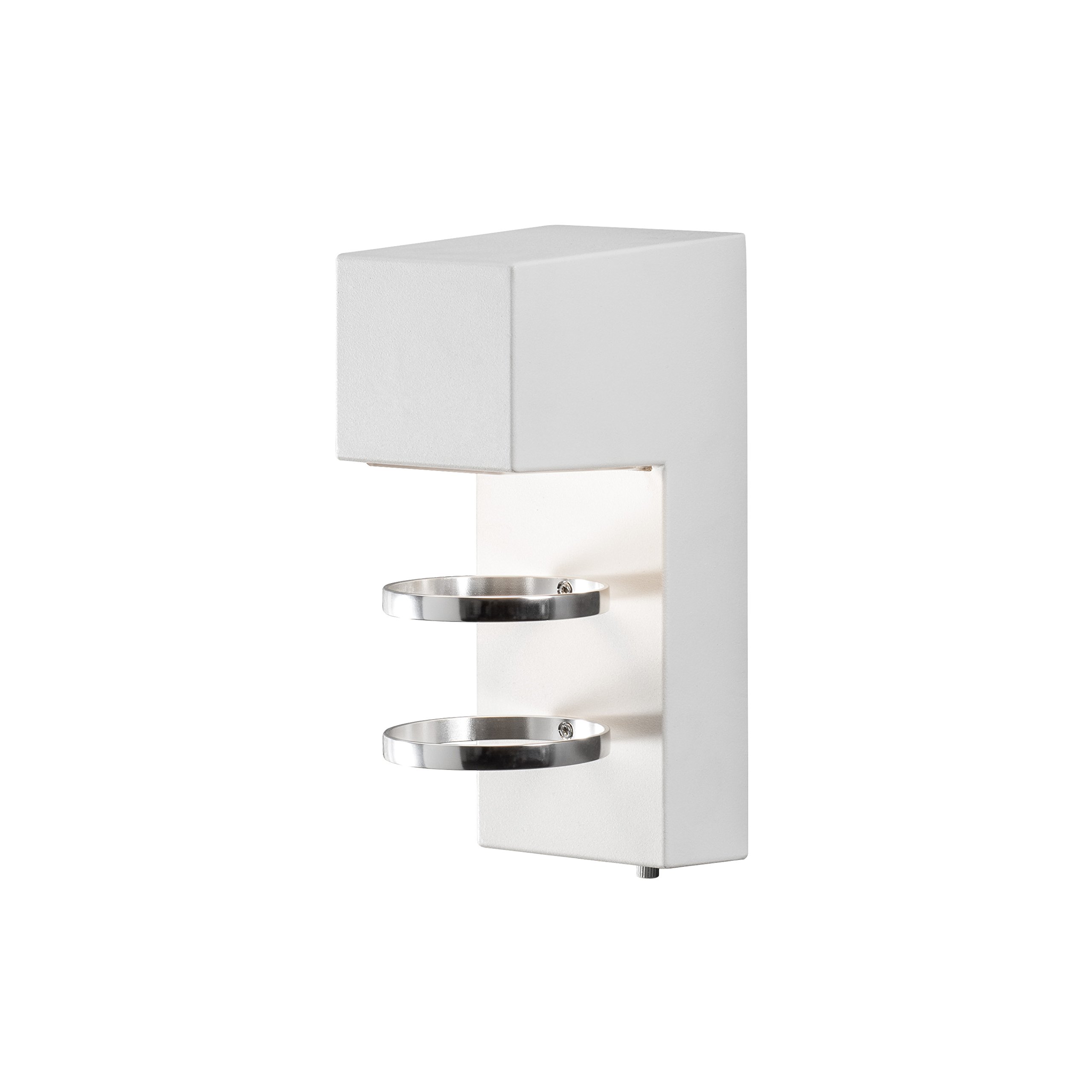 Konstsmide 7957-250 Acerra Easy Fit Down Outdoor Wall Light Up / High Power 5 W Wall Lamp / Acrylic Lens / Aluminium / IP54 / Outside Light White matt white