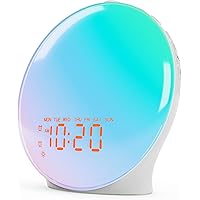 Wake Up Light Sunrise Alarm Clock for Kids, Heavy Sleepers, Bedroom, Upgraded Full Screen with Sunrise Simulation, Sleep Aid,