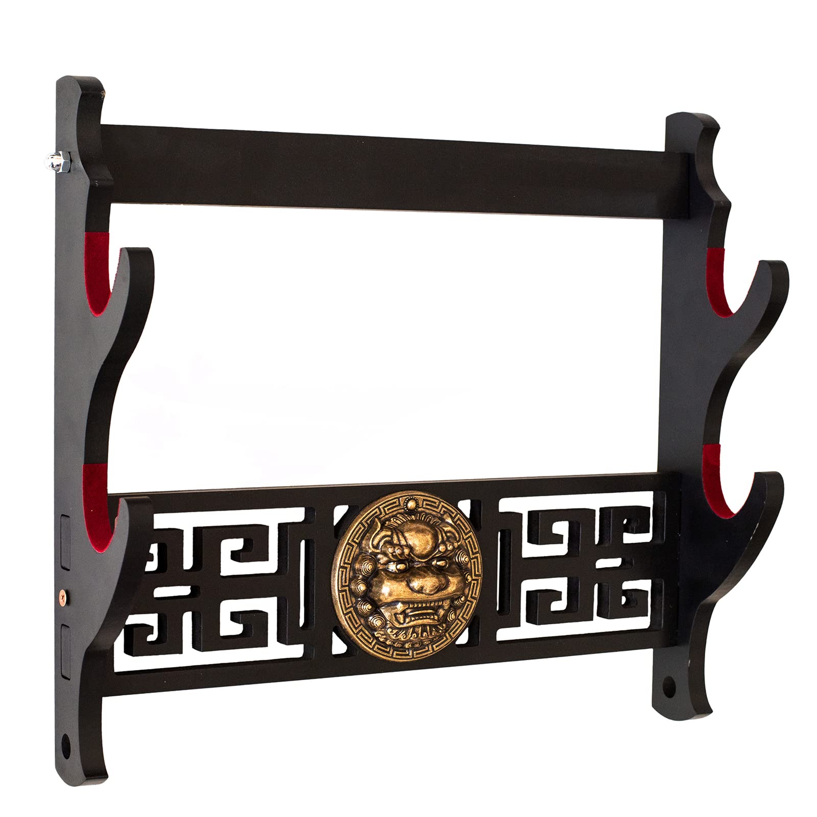 FOXSMZZ Kylin Sword Wall Mount Sword Holder Velvet Padded Display Stand Padded Katana (2-Tier)