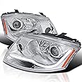 Spec-D Tuning LED Light Bar Chrome Projector Headlights Compatible with 1999-2006 Audi TT with Stock, Left + Right Pair Headlamps Assembly