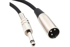 Devinal Unbalanced XLR Male to 1/4" Inch TS Mono Male Plug Audio Connector, 6.35mm to XLR Cable for Amplifiers, Instruments e