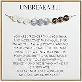 NOURISHLOV Anxiety Relief Bracelet, Unbreakable Bracelets for Stress Relief, Crystal Healing Inspirational Gift for Her, Strength Protection Bracelet