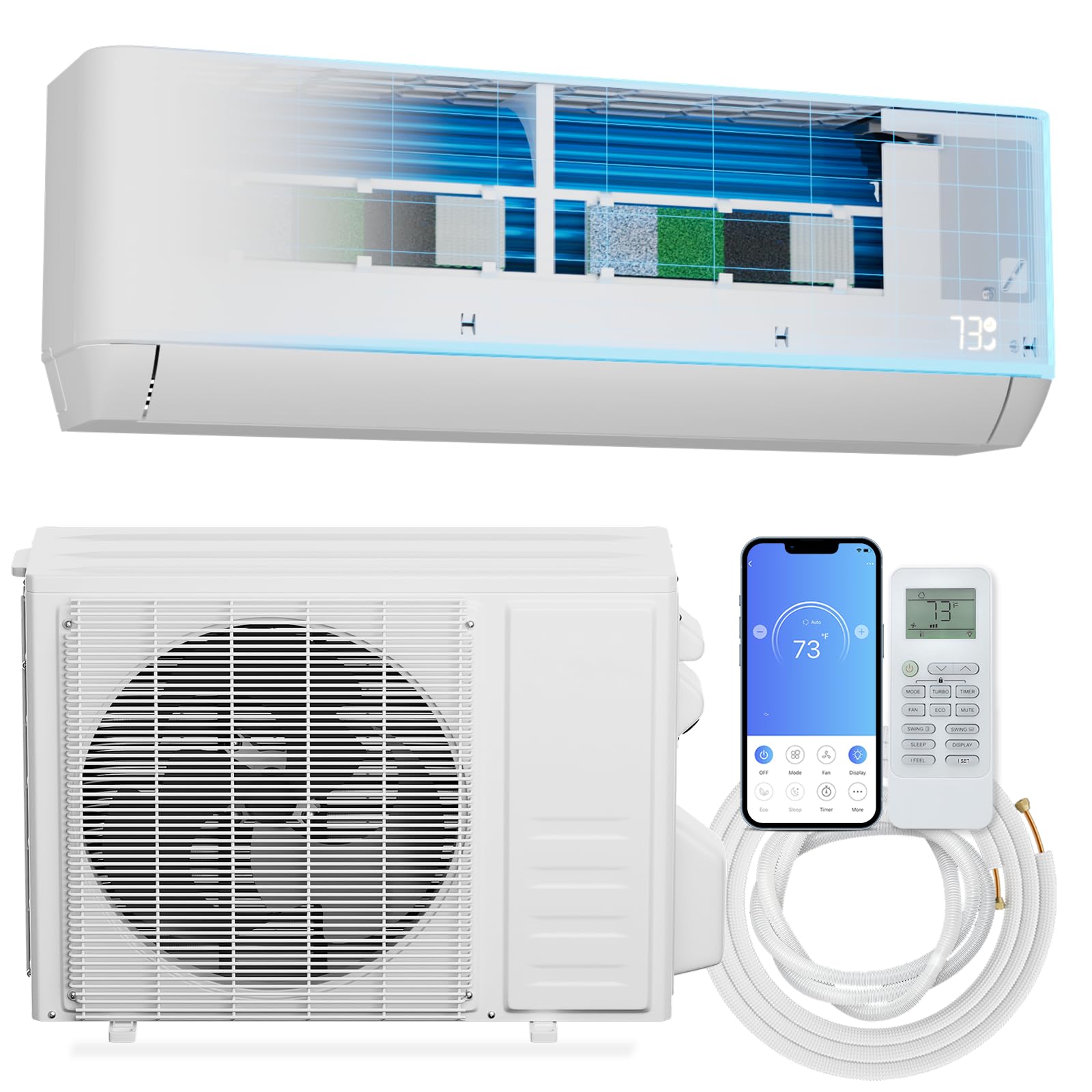 Magshion 9000 BTU Mini Split Air Conditioner w/0.75