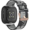 Bands Compatible for Fitbit Versa 4/Versa 3/Sense/Sense 2 Soft Woven Fabric Breathable Accessories Strap Replacement Wristband for Versa 4 Smart Watch