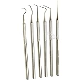 Premium Set of 10 Stainless Steel Precision Micro Probe Set Combo-Straight, Single, Short Double, Long Double, Triple and Hoo