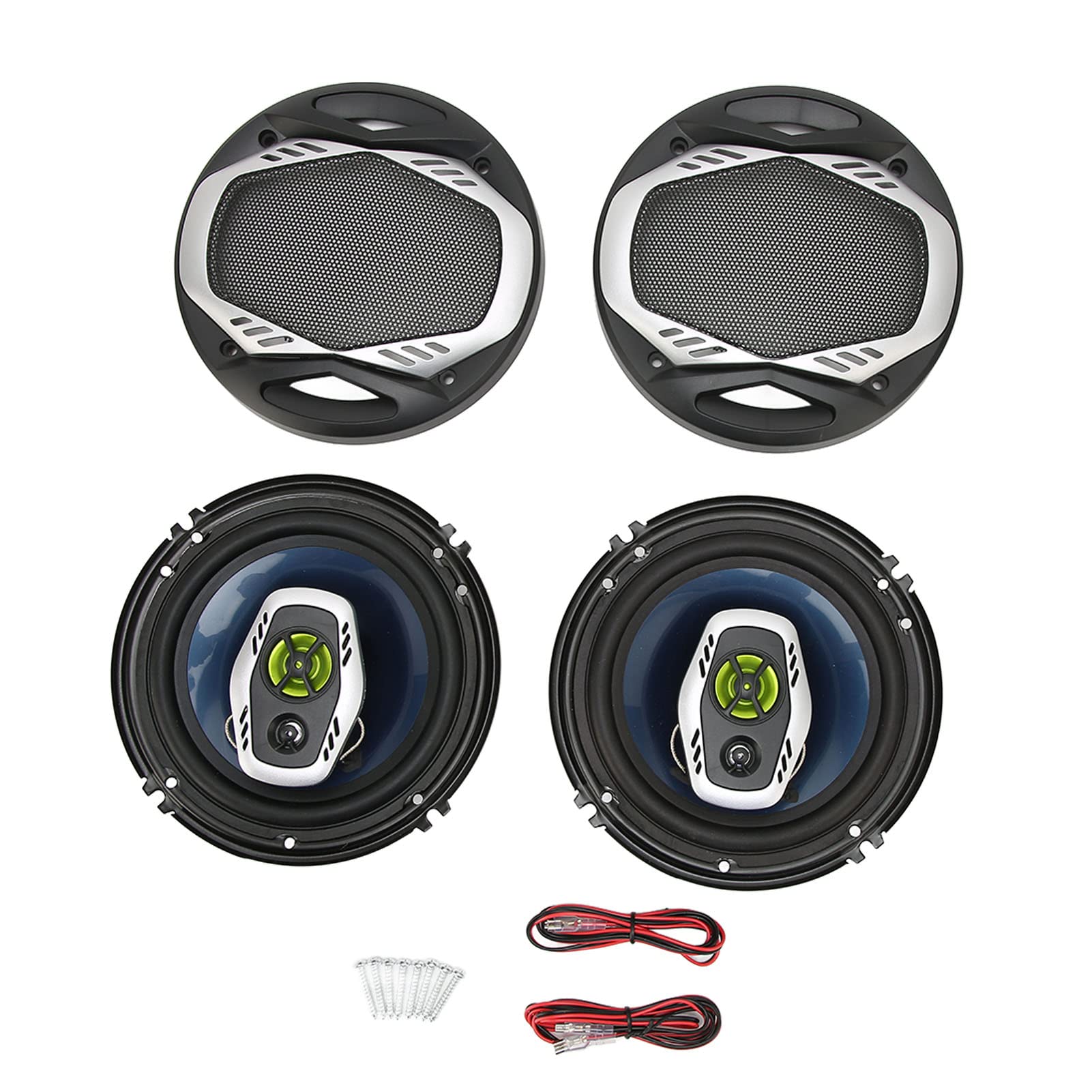 ciciglow Car Coaxial Speakers, 600W 4 Ohm Car Audio Coaxial Speakers System with Advanced Voice Coil Treble Bass 6.5inch Coaxial Car Loudspeaker for Car Sound Systems