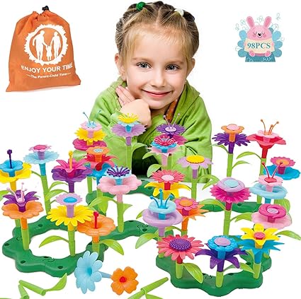 Amazon Com Joystoy Flower Building Toy Set Garden Building