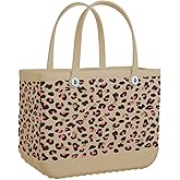 BOGG BAG - Original, Extra Large Tote Bag - Wild Child Pink Leopard - 19in L x 9in W x 14in H - Lightweight, Washable, Durable - All Purpose EVA - for Beach, Pool, Boat, Work, Sports
