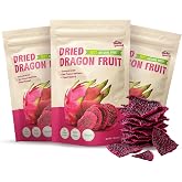 Dried Dragon Fruit Slices Natural Healthy Snacks for Adult (1.4 oz, 3 Pack) | Dehydrated Dragon Fruit Chips, Dried Fruit No Sugar Added or Preservatives, Unsweetened Superfood Dragon Snacks, Red Pitaya
