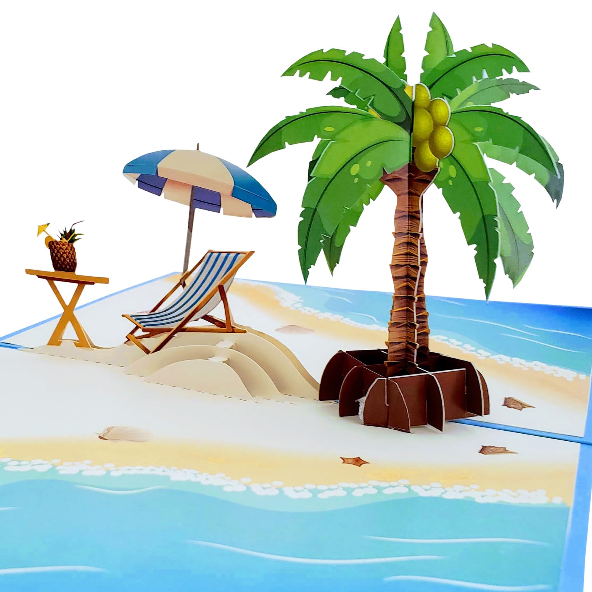 iGifts And Cards Awesome Happy Retirement 3D Pop Up Greeting Card - Coworker Going Away Present, Dad Tropical Ocean Retiring Gift, Hawaiian Palm Tree Goodbye Wishes, Funny Miss You Card, 15 cm X 20 cm