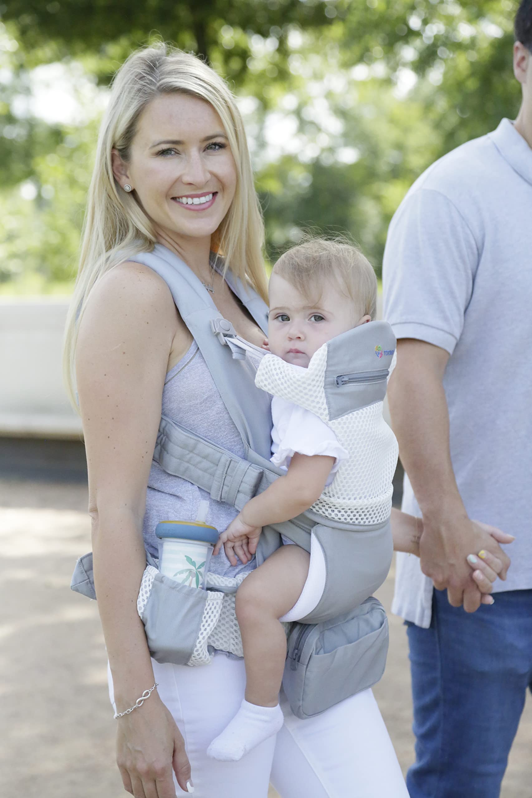 Organic Baby Carrier New Born to Toddler Infant & Child Carrier with Lumbar Support for Men & Women Baby Backpack Carrier for Hiking - Mesh Grey