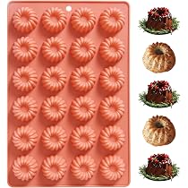 Amazon.com: Mini Bundt Cake Silicone Pan, 24-Cavity Nonstick ...