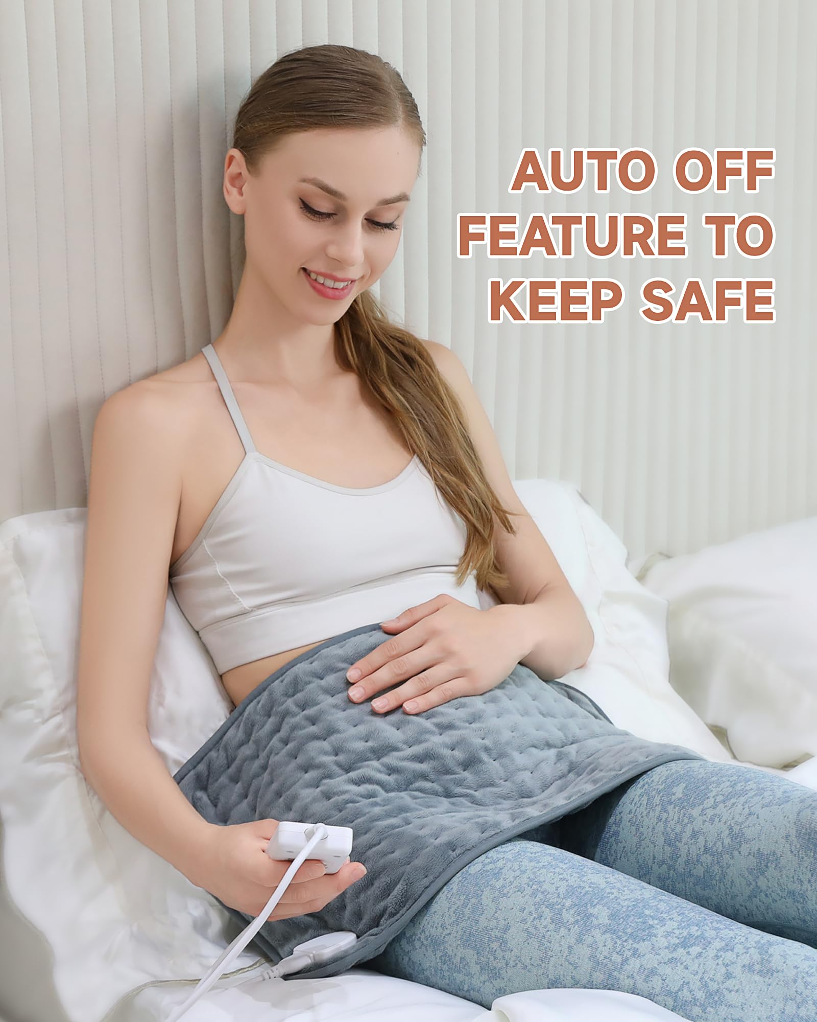 Heating Pad for Back Pain Relief, MAVOKIS Heating Pads for Cramps with Auto Shut Off Large, 6 Heat Settings Electric Heat Pad for Neck and Shoulder, 12