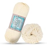 Hobby Lobby I Love This Cotton Yarn, 24 Ivory | 4 Medium Weight, 180 Yards, 100% Cotton, For Crocheting &amp; Knitting