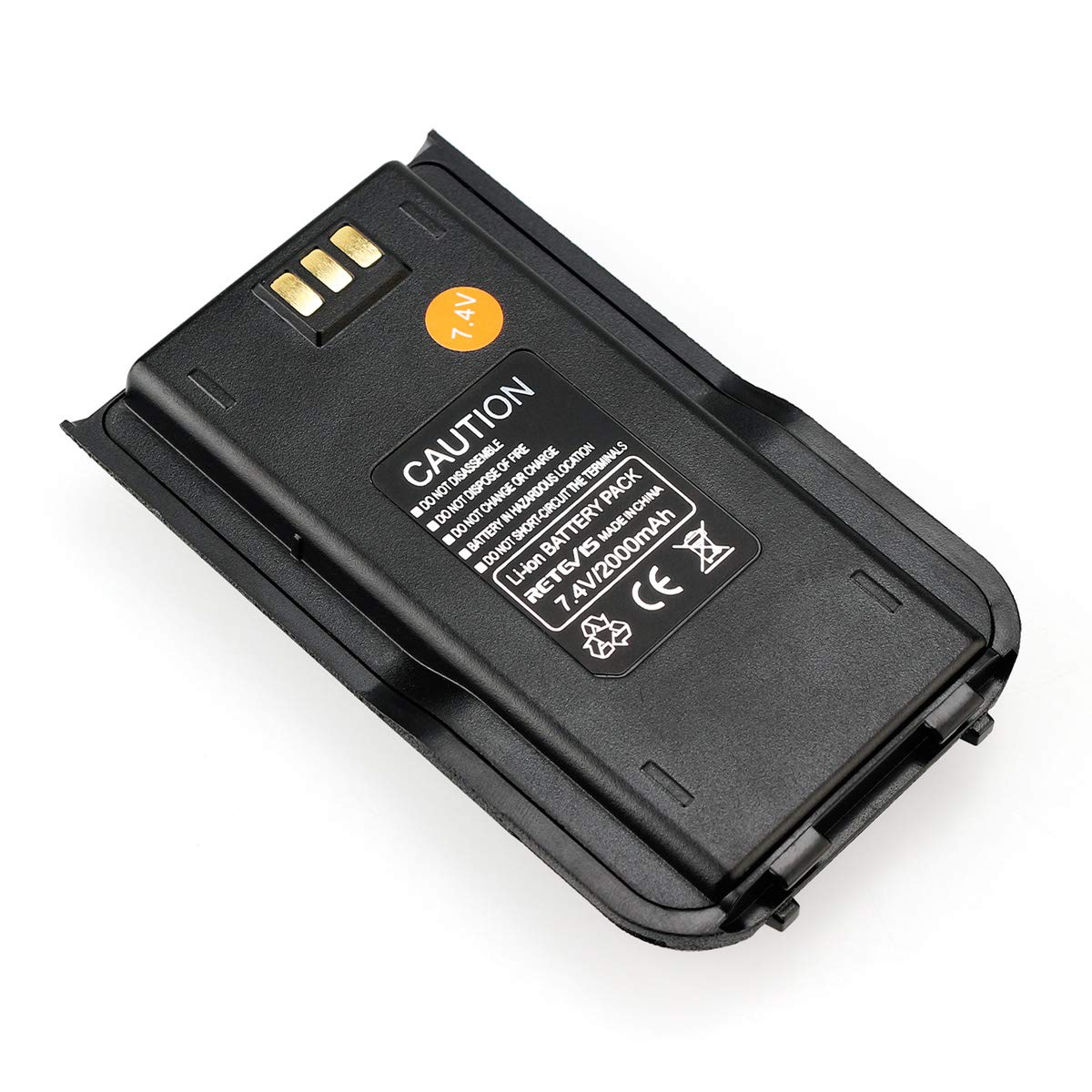 Retevis Li-Ion Battery 2000 mAh 7.4 V Compatible with Retevis RT3 RT3S DMR Walkie Talkie TYT MD-380 Radios (1 Piece, Black)