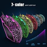 VGUARD Gaming Mouse Comfortable Wired USB Optical RGB 7 LED 4 DPI 6 Buttons view 2