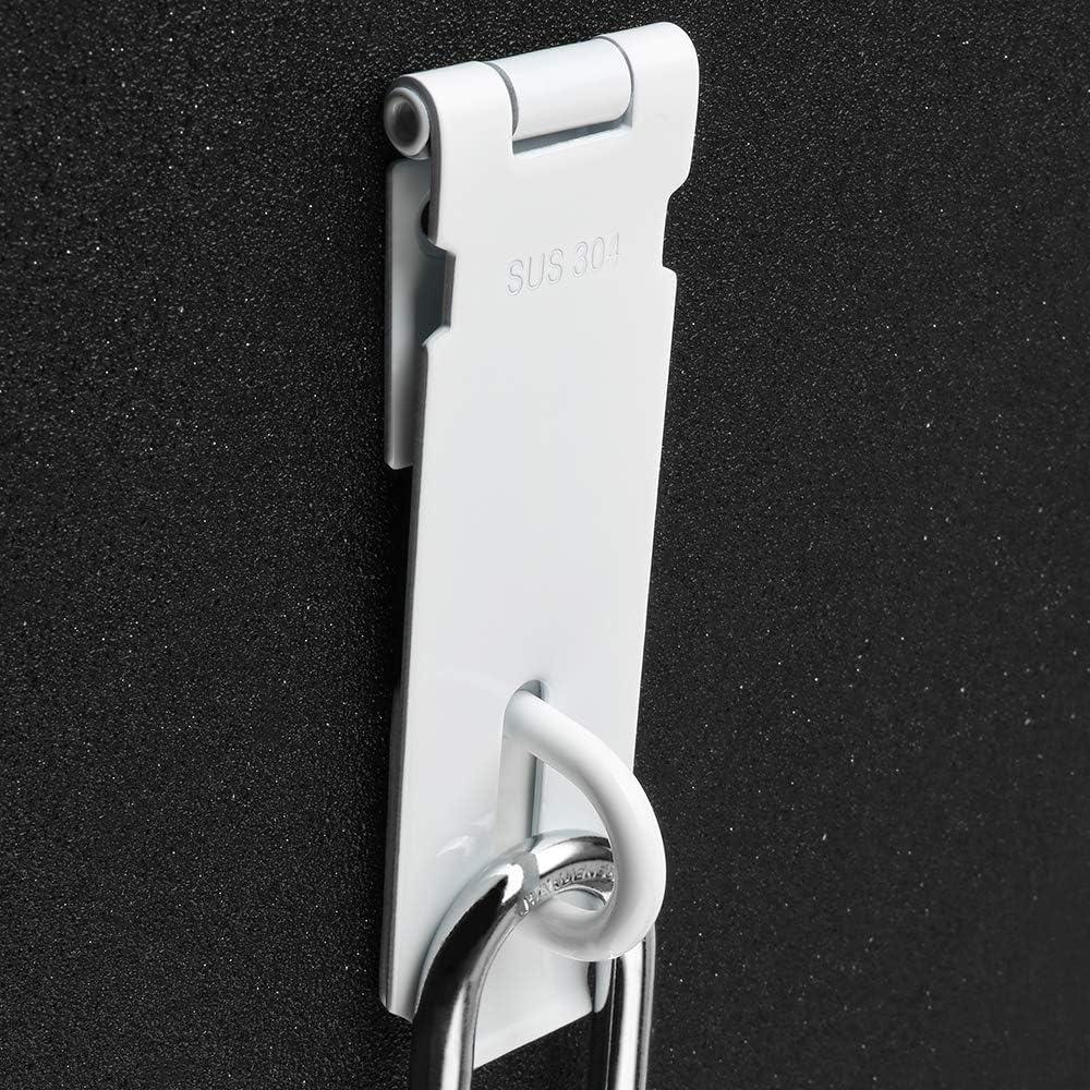 Sayayo SUS304 Stainless Steel Padlock Hasp Door Lock Shed Lock, 5-Inch Heavy Duty Hasp and Staple Door Clasp Gate Latch - Image 3