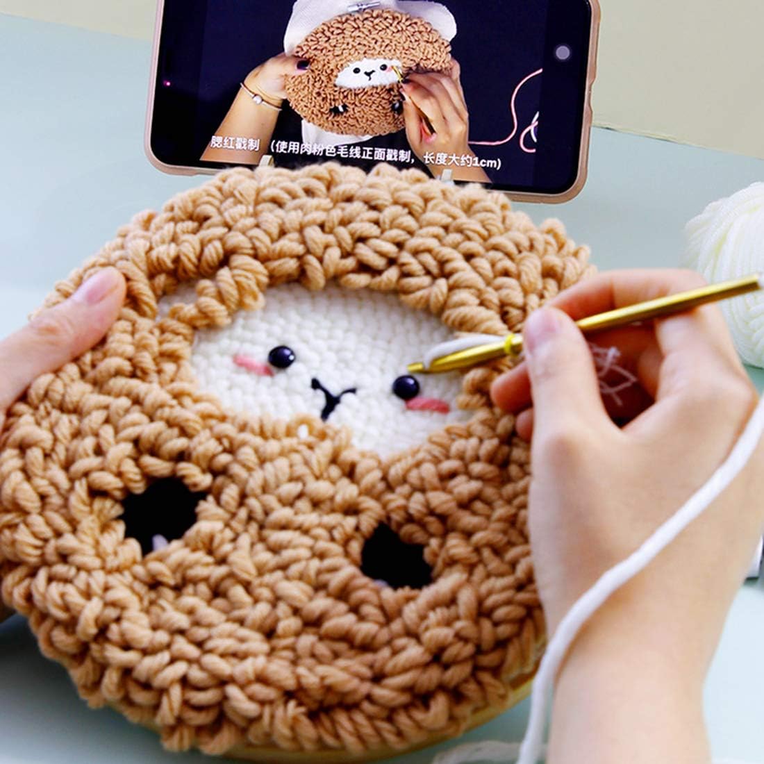 RuiyiF Latch Hook Yarn Punch Needle Starter Kits for Adults Kids