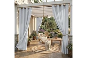 StangH Outdoor Curtains for Patio, Waterproof Windproof Porch Grommet Blackout Thermal Insulated Drapes for Pergola/Balcony/L