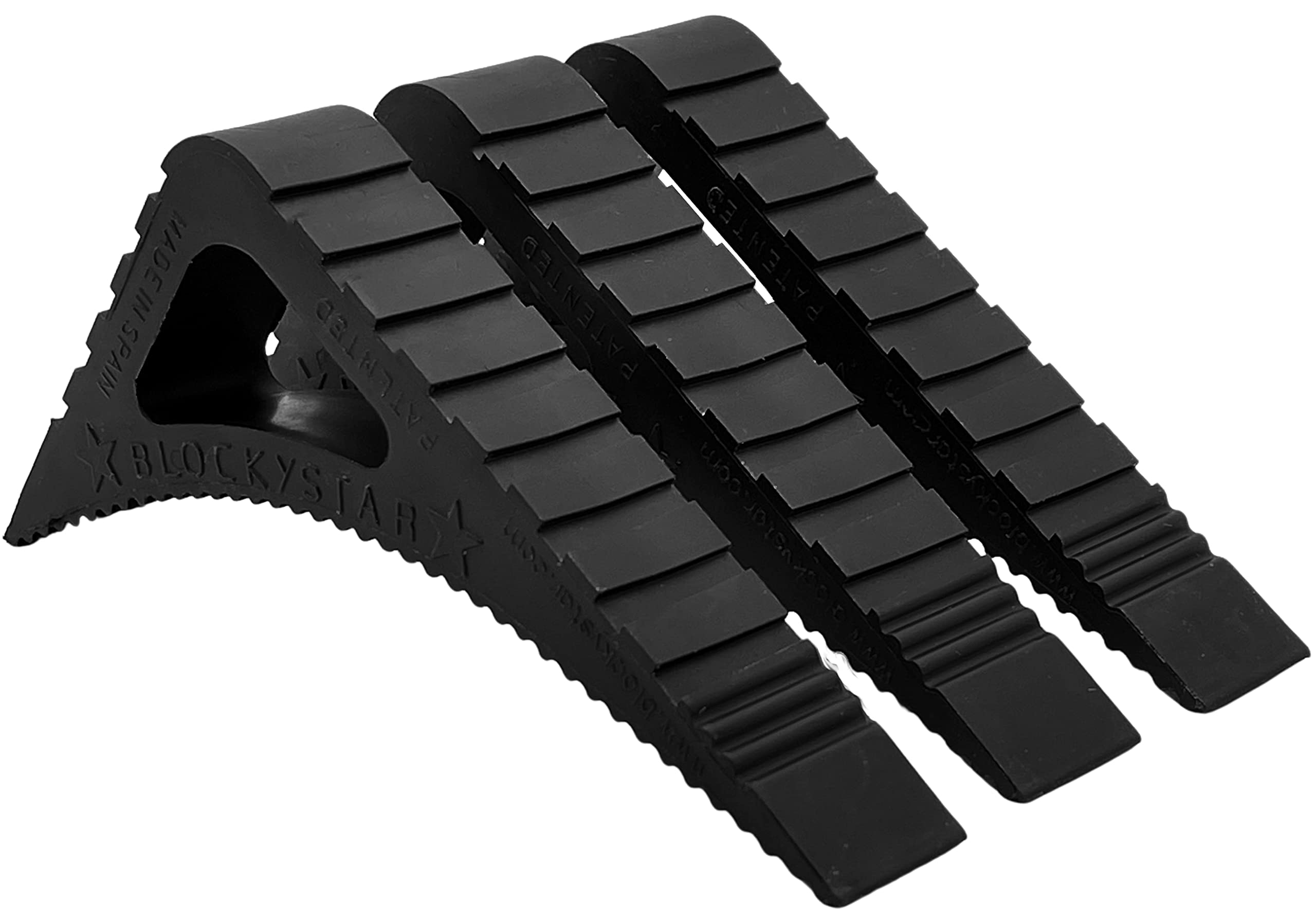 Pekasa Door Stopper and Window Stopper, Award Winning Design Heavy Duty Rubber Door Stops, Works on Any Floor Surface and Any Door Type, Door Wedge Stop in Modern Stylish Colors (Black, 3 Pack)