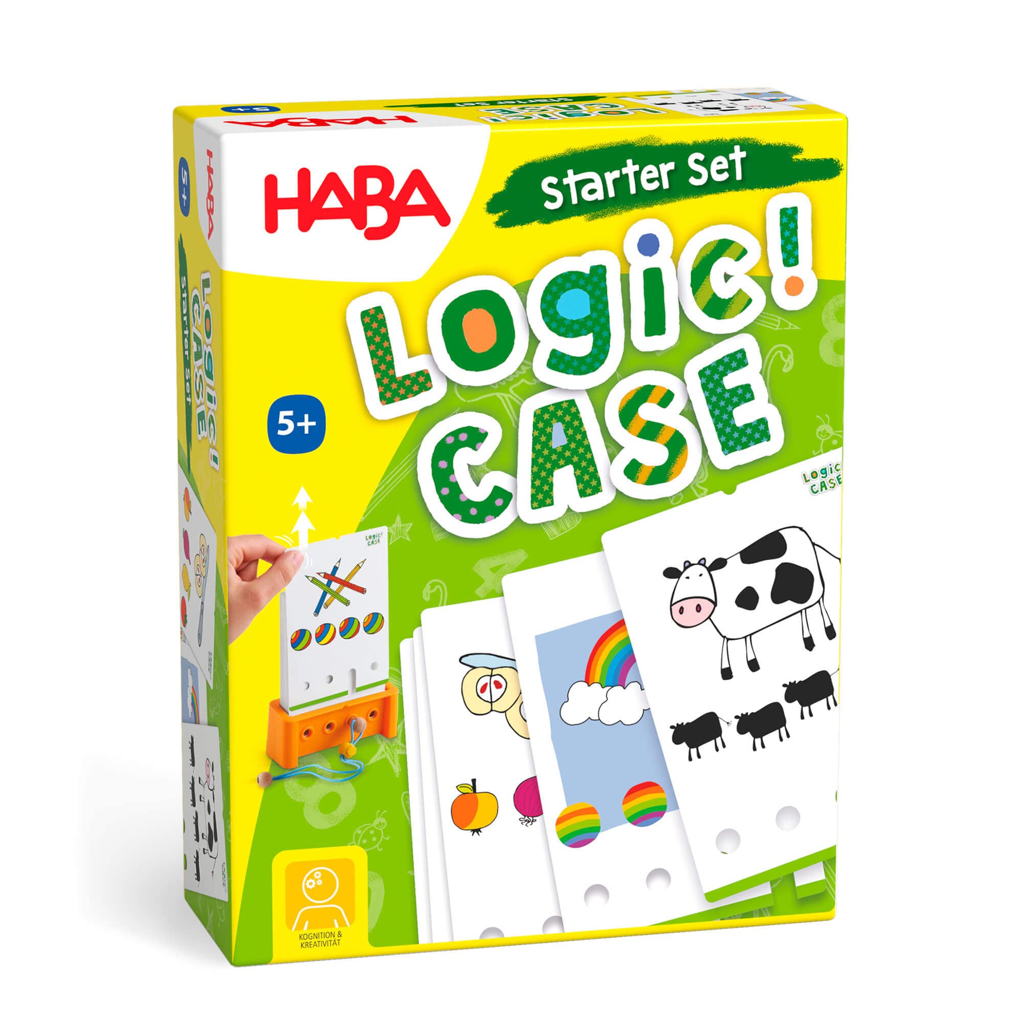 HABA Logic CASE Starter Set 5 Plus | Colourful Puzzle Challenges with 77 Tasks for Independent Thinking | Learning Game for Children to Build Concentration, Problem Solving and Early Logic Skills