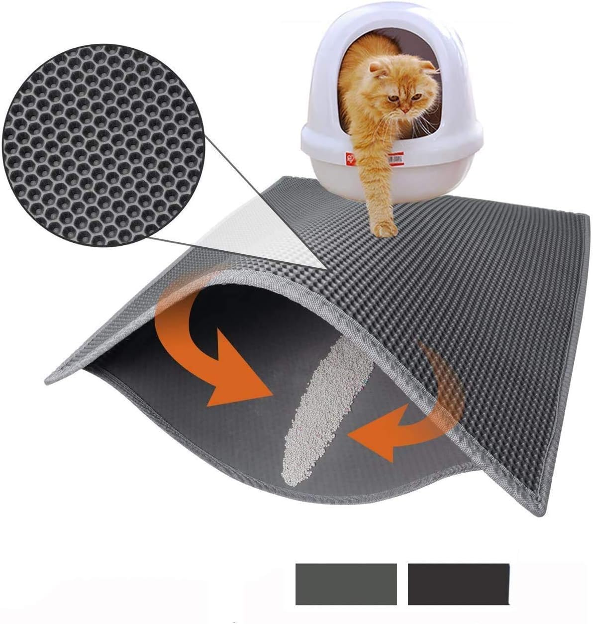 Pieviev Cat Litter Box Mat, Litter Trapper of Large Size 30" X 24", DoubleLayer