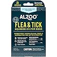 ALZOO Flea & Tick Squeeze-On for Dogs, Helps Repel Fleas, Ticks & Mosquitos, Up to 3-Months Protection, 100% Plant-Based Active Ingredients, Water-Resistant, 3 EZ-On Applicators Per Pack