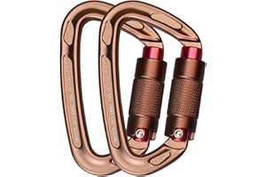 VLMFPR 24kN UIAA Certified - D Shaped Twist Lock Heavy Duty Aluminum Clip, Professional Twist-gate Locking Clip for Outdoor Climbing, Mountaineering, Rappelling, Rescue, Swing etc.