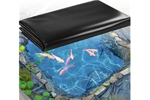 Coocure Pond Liner 7x10ft, HDPE Garden Pond Liner, 15Mil Thickness Pond Liner for KOI or Fish, Duck and Waterscape (7x10ft/213x305cm, 15Mil/0.4mm, HDPE Material)