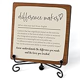 Difference Maker Gift, Inspirational Thank You Gifts For Women Men, Christmas Gifts, Motivational Farmhouse Office Decor, Wood Plaque Sign With Stand (K03)