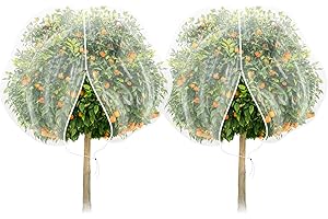TWOWYHI 2Pack 10x10 ft Large Fruit Tree Netting Cover with Zipper Garden Plant Tree Cover Insect Bird Netting for Fruits Vegetables Tree Garden Protection