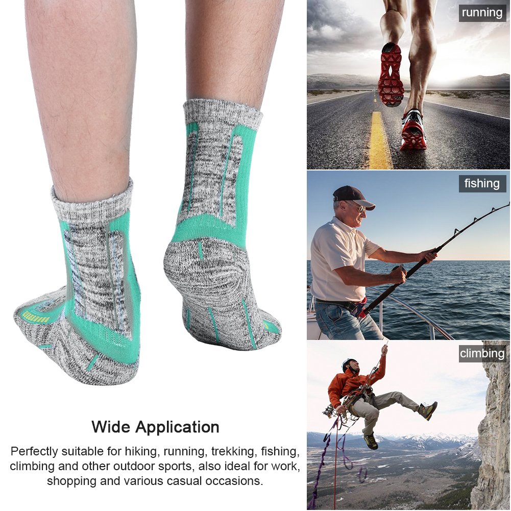 Men Outdoor Sports Hiking Socks Winter Thick Cotton Crew Socks for Cold Weather 3 Pack