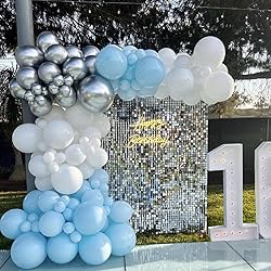 Awenztech Light Blue Balloons 12 inch, Pastel Blue