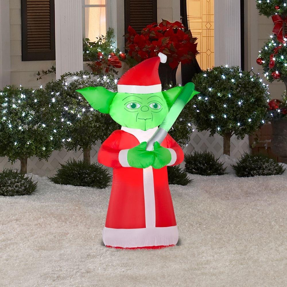 Christmas Decoration Lawn Yard Inflatable Airblown Star Wars Yoda