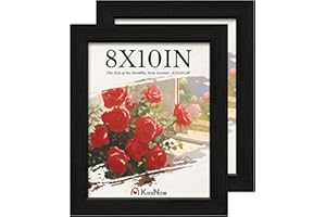 KissNow 8x10 Picture Frame 2 Pack, Black Solid Wood Gallery Photo Frame, Wall Hanging or Tabletop Display