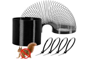 FONESO Squirrel Proof Spring Device 2 PCS, Metal Squirrel Baffle Barrier Spring Guard, Hanging Spring Type Coil Garden Accessories for Outdoor Bird Feeder Poles Protects