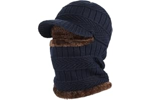 TAGVO Winter Knitted Balaclava Beanie Hat Warm Cycling Ski Mask, Women Windproof Hood, Balaclavas Heavyweight Thermal Fleece