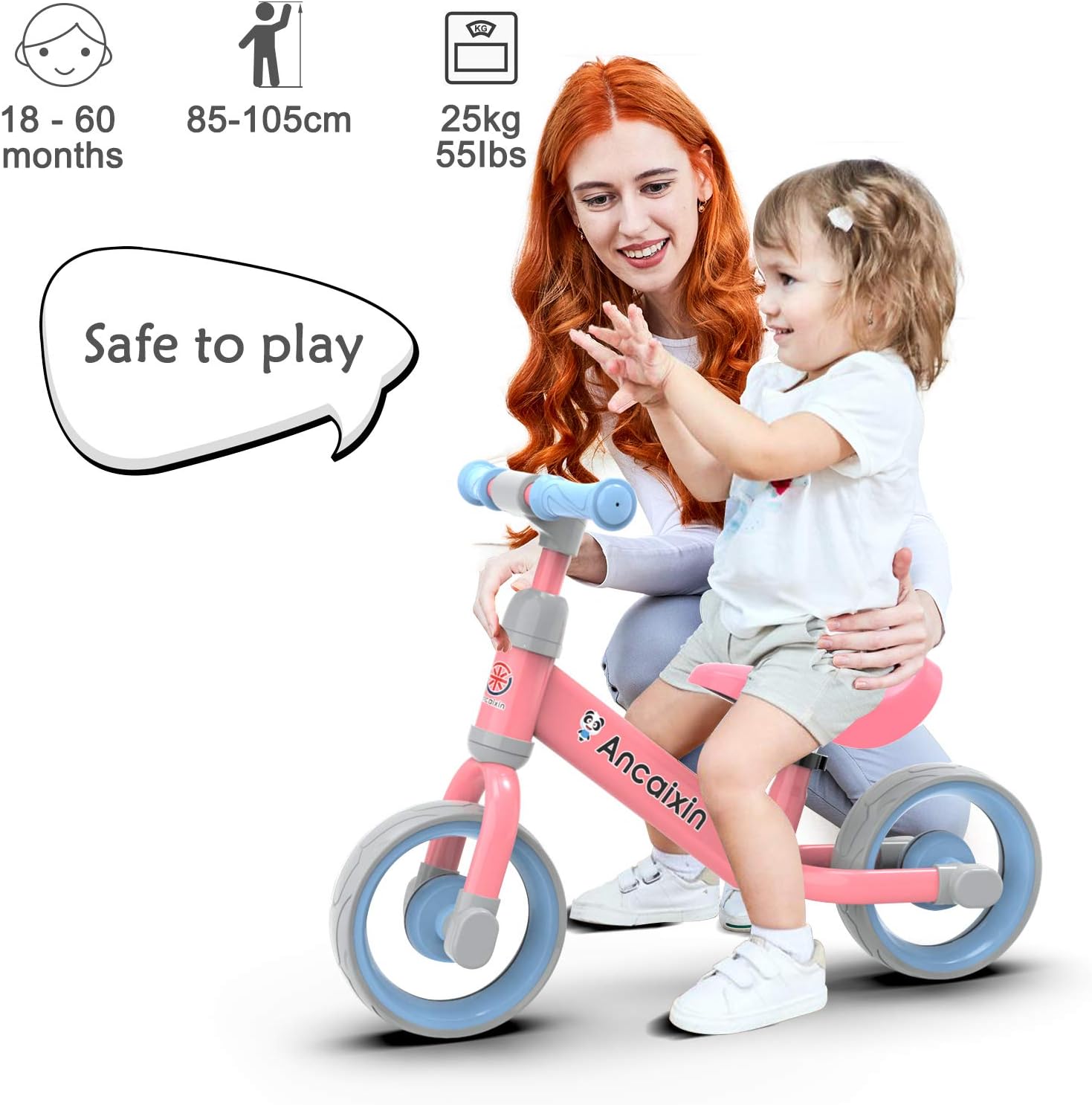 YGJT Kids Balance Bike Riding Toys for 3-6 Year Old Boys Girls Indoor Outdoor Toddler Bike Christmas Birthday Gifts (Pink): Toys & Games
