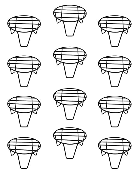 MOTOQO Pack of 12 Indoor/Outdoor Flower Pot/Plant Stand for Home Garden Balcony Living Room Decor (Black, 12)