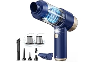 Mecanto Car Vacuum Handheld Vacuum Cleaner, 15000PA Suction, Mini Vacuums with Air Duster and Blower, Portable Hand Held Vacuum for Car, House, Crumbs, Hair (Blue)