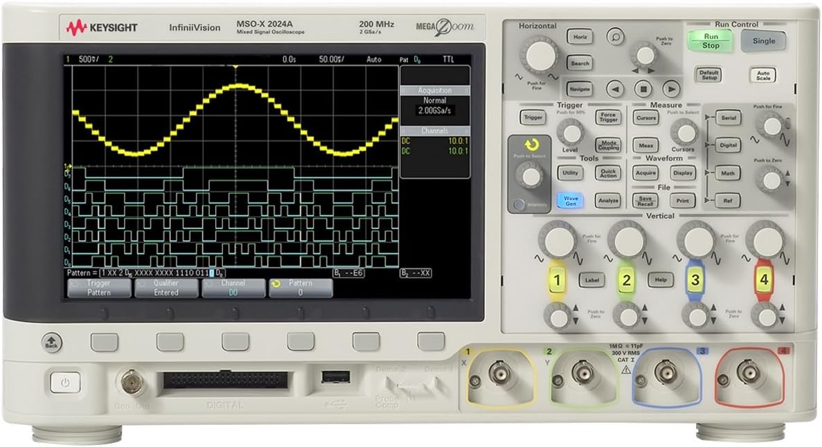 KEYSIGHT DSOX2024A Oscilloscope: 200 MHz, 4 Analog Channels