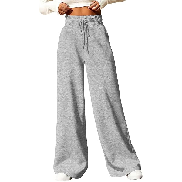 Amazon.com: Gumipy Wide Leg Sweatpants Women Drawstring Elastic