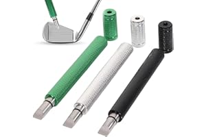 BUSHIBU Golf Club Groove Sharpener Tool, 3 Pack Stainless Steel Golf Club Cleaner for Re-Grooving Wedges & Irons, U & V-Grooves
